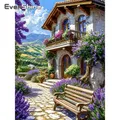 Peinture diamant paysage maison fleurs 20 à 70 cm carré – 1