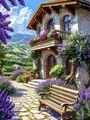 Peinture diamant paysage maison fleurs 20 à 70 cm carré – Couleur 5857