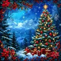 Peinture diamant paysage maison Noël 20 à 70 cm – Couleur Gris clair (06)