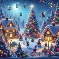 Peinture diamant paysage maison Noël 20 à 70 cm – Couleur Rouge (03)