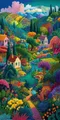 Peinture diamant paysage montagne 30 à 100 cm – Couleur Gris clair (B6)