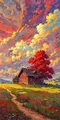 Peinture diamant paysage montagne 30 à 100 cm – Couleur Jaune (B2)