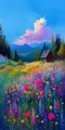 Peinture diamant paysage montagne 30 à 100 cm – Couleur Rouge (B3)