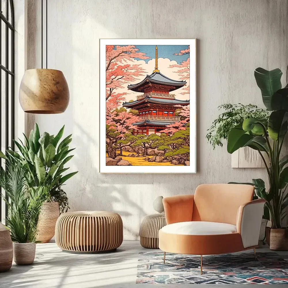 Peinture diamant paysage numérique tour de fleurs cerisier