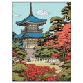 Peinture diamant paysage numérique tour de fleurs cerisier – Couleur FDX5604