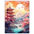 Peinture diamant paysage numérique tour de fleurs cerisier – Couleur FDX5614