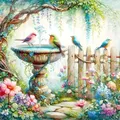 Peinture diamant paysage oiseau et fleur 20 à 40 cm – Couleur 5140