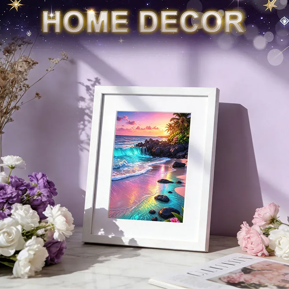 Peinture diamant paysage plage coucher soleil 20 à 70 cm