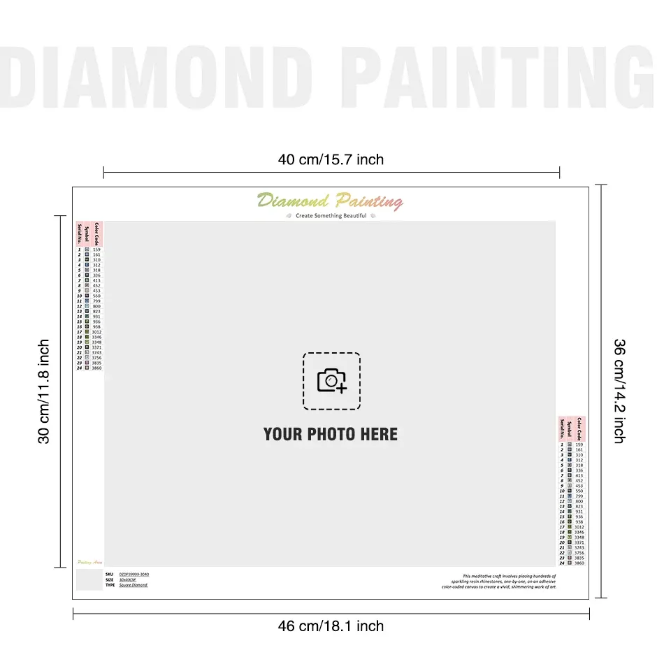 Peinture diamant personnalisée 20x20 à 30x30 cm