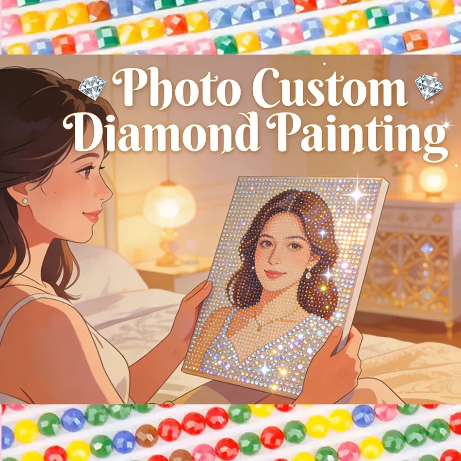 Peinture diamant personnalisée photo 15 à 25 cm