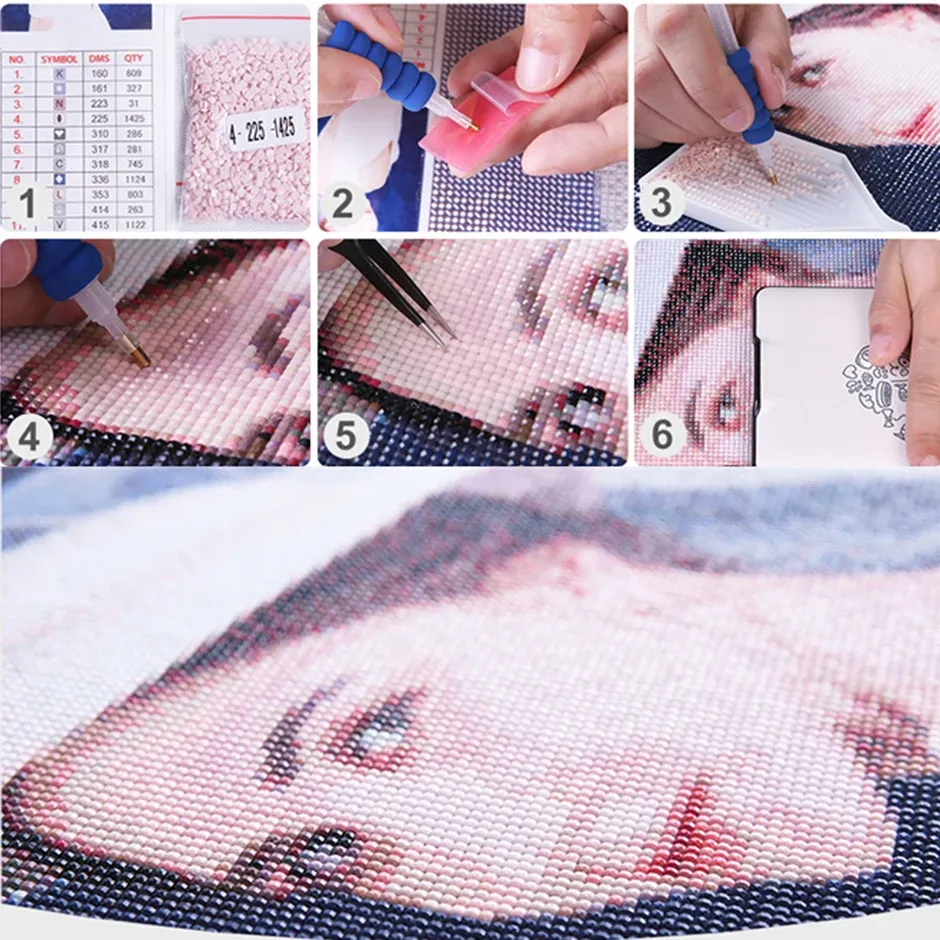Peinture diamant personnalisée photo 20 à 30 cm
