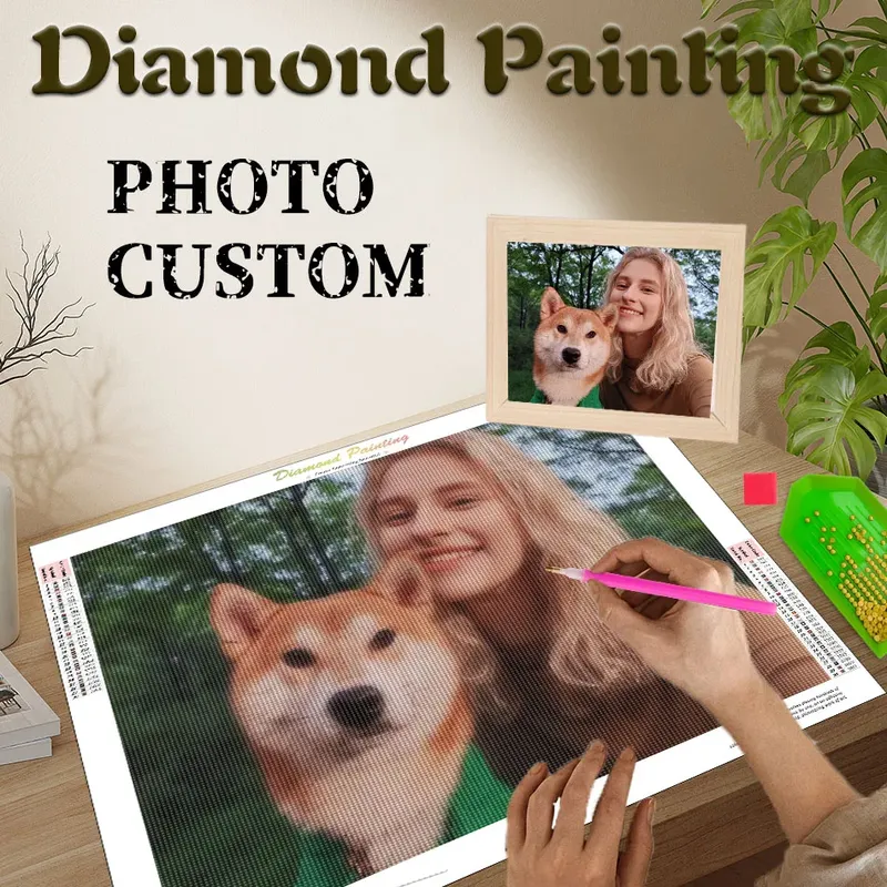Peinture diamant personnalisée photo 20 à 50 cm
