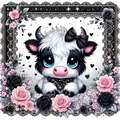 Peinture diamant petite vache 20 à 50 cm – Couleur BLANC