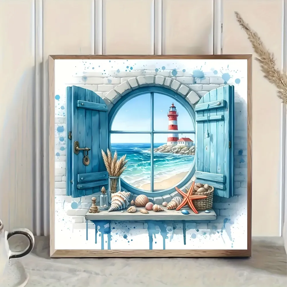 Peinture diamant phare mer 20x20 à 40x40 cm