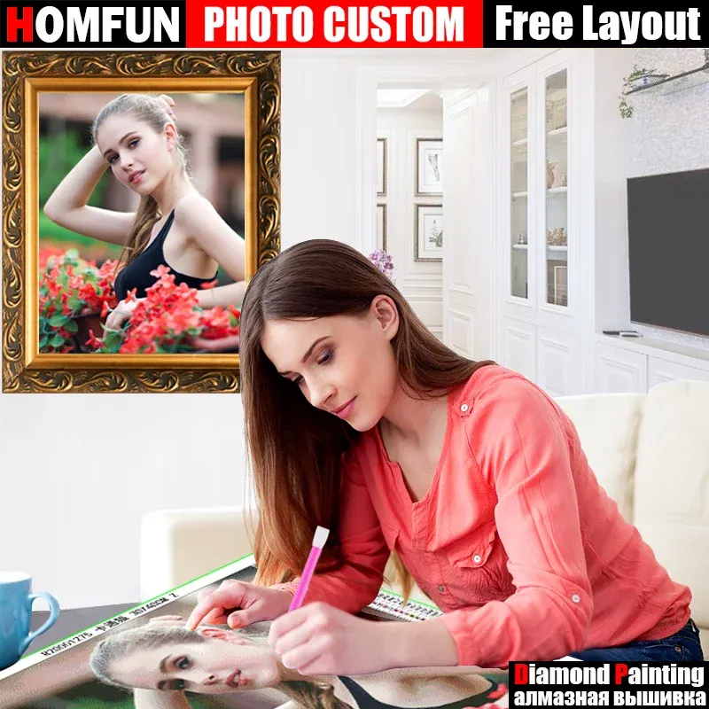 Peinture diamant photo personnalisée 20 à 40 cm