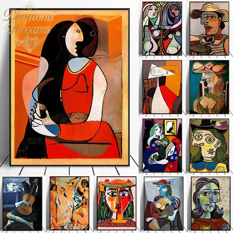 Peinture diamant Picasso abstrait rétro 20 à 70 cm