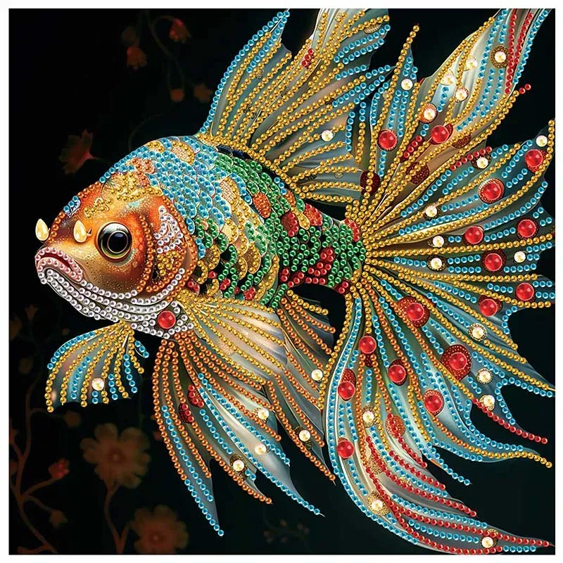 Peinture diamant poisson rouge 30 cm spéciale