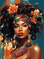 Peinture diamant portrait femme noire 30 cm – Couleur 553