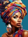 Peinture diamant portrait femme noire 30 cm – Couleur 562
