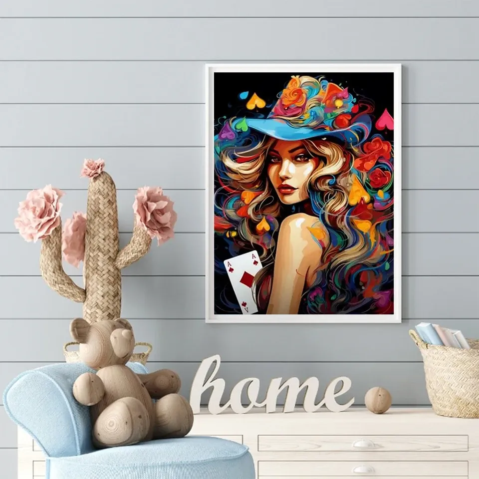 Peinture diamant portrait femme noire 30 cm