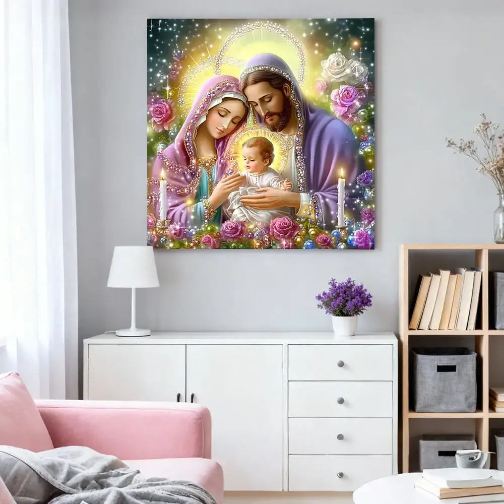 Peinture diamant portrait Jésus 20 à 50 cm carré ou rond