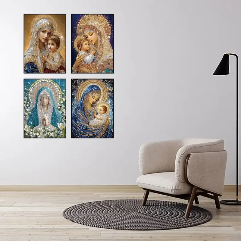 Peinture diamant religieux forme spéciale partielle