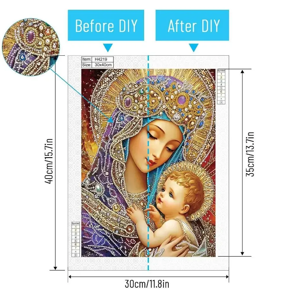 Peinture diamant religieux forme spéciale partielle