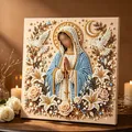 Peinture diamant Sainte Famille anges 25x25 cm – 1