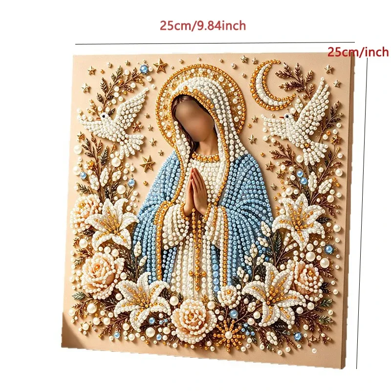 Peinture diamant Sainte Famille anges 25x25 cm