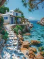 Peinture diamant Santorin Mykonos 20 à 70 cm – Couleur Bleu (08)