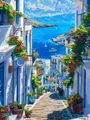 Peinture diamant Santorin Mykonos 20 à 70 cm – Couleur jaune clair (12)
