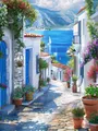Peinture diamant Santorin Mykonos 20 à 70 cm – Couleur Orange (14)