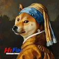Peinture diamant Shiba Inu portrait rond ou carré 25x25 à 45x45 cm – Color jaune clair