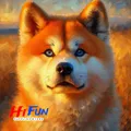 Peinture diamant Shiba Inu portrait rond ou carré 25x25 à 45x45 cm – Color Rouge