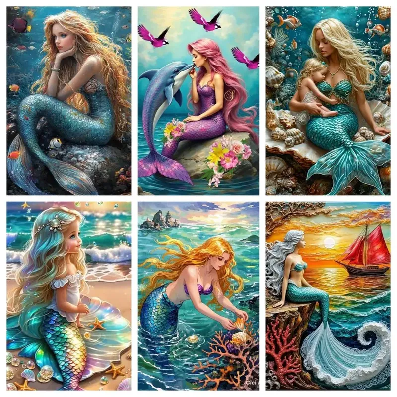 Peinture diamant sirène fantaisie 20 à 70 cm