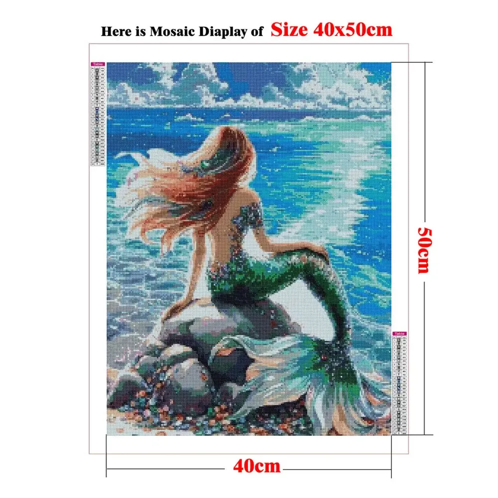 Peinture diamant sirène fantaisie 20 à 70 cm