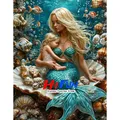 Peinture diamant sirène fantaisie 20 à 70 cm – Color vert clair