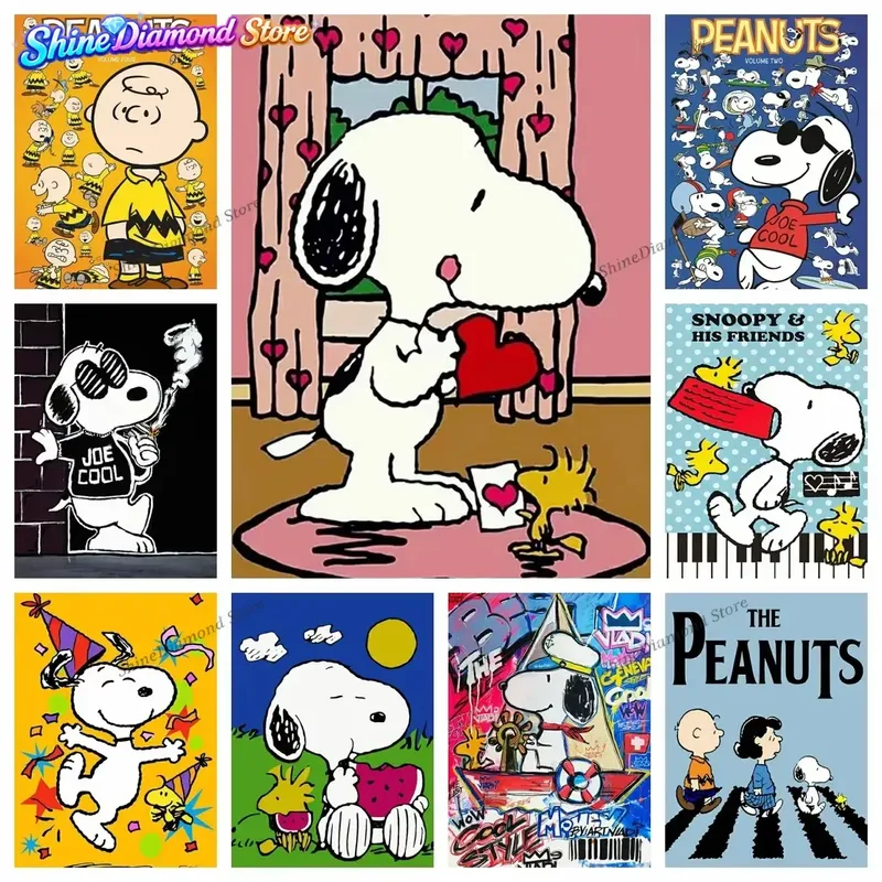 Peinture diamant Snoopy dessin animé 20 à 70 cm