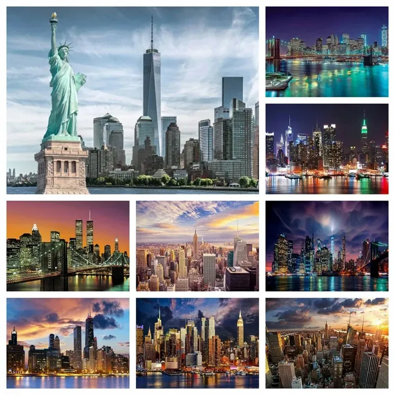 Peinture diamant Statue Liberté New York 30x20 à 70x50 cm