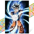 Peinture diamant Super Saiyan Goku 20x30 à 50x70 cm – Couleur BLANC (A1)