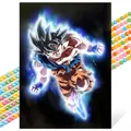 Peinture diamant Super Saiyan Goku 20x30 à 50x70 cm – Couleur Bourgogne (A4)
