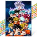 Peinture diamant Super Saiyan Goku 20x30 à 50x70 cm – Couleur Rouge (A3)
