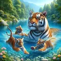 Peinture diamant tigre forêt 20 à 40 cm carré ou rond – Couleur 1291
