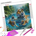 Peinture diamant tigre forêt 20 à 40 cm carré ou rond – 2
