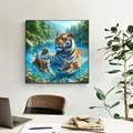 Peinture diamant tigre forêt 20 à 40 cm carré ou rond – 3