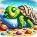 Peinture diamant tortue animal 30x30 à 50x50 cm – 1