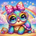 Peinture diamant tortue plage 20 à 50 cm – Couleur 778