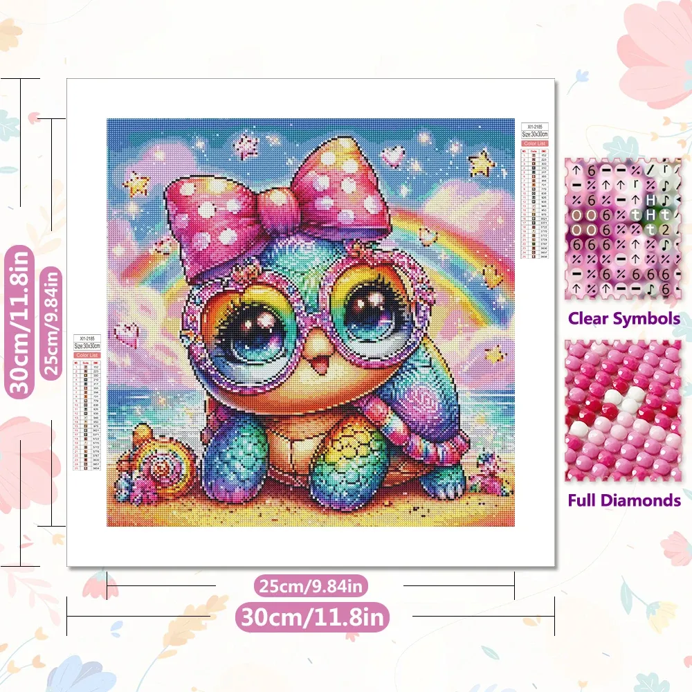 Peinture diamant tortue plage 20 à 50 cm