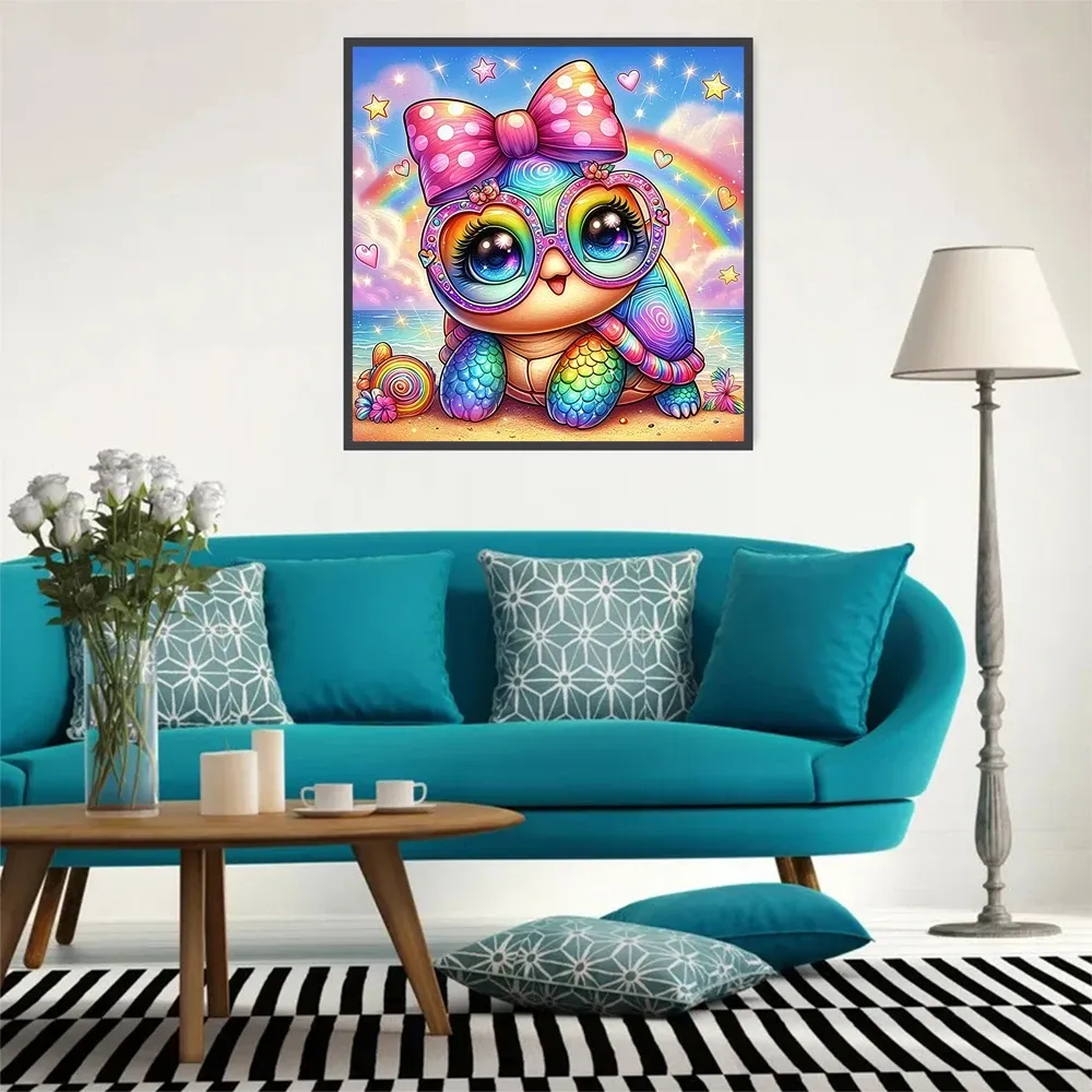 Peinture diamant tortue plage 20 à 50 cm