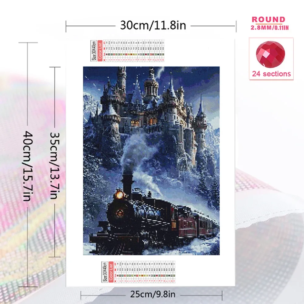 Peinture diamant train 20 à 70 cm
